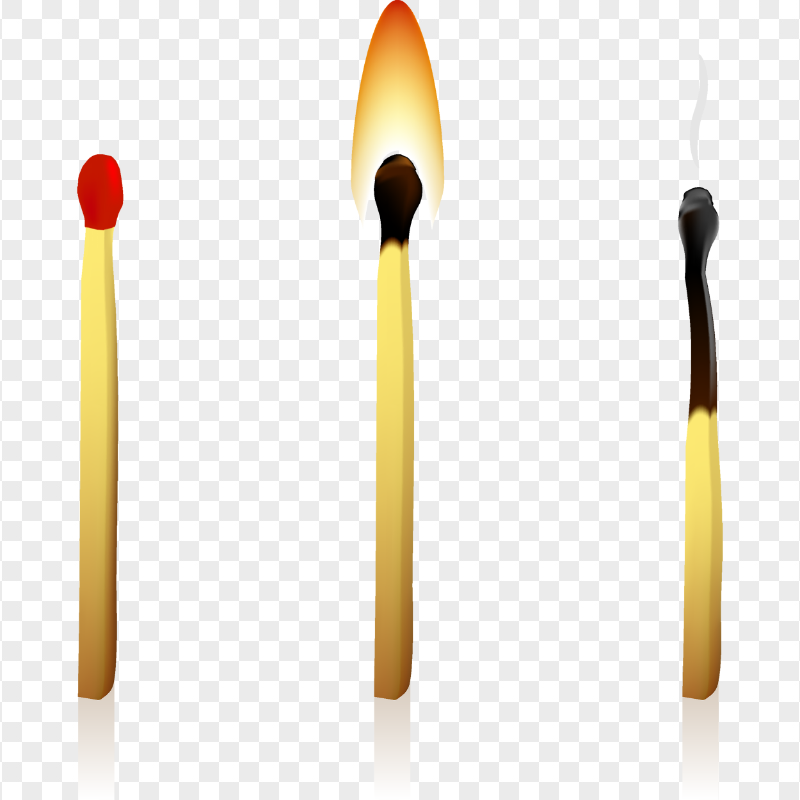 Transparent Three Matchstick Matches Illustration