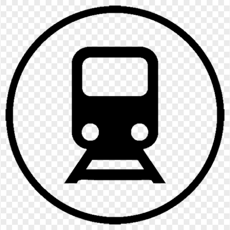 Transparent Train Black Round Icon Sign
