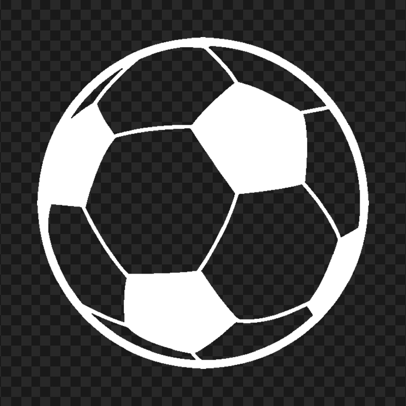 Transparent White Outline Soccer Ball Icon