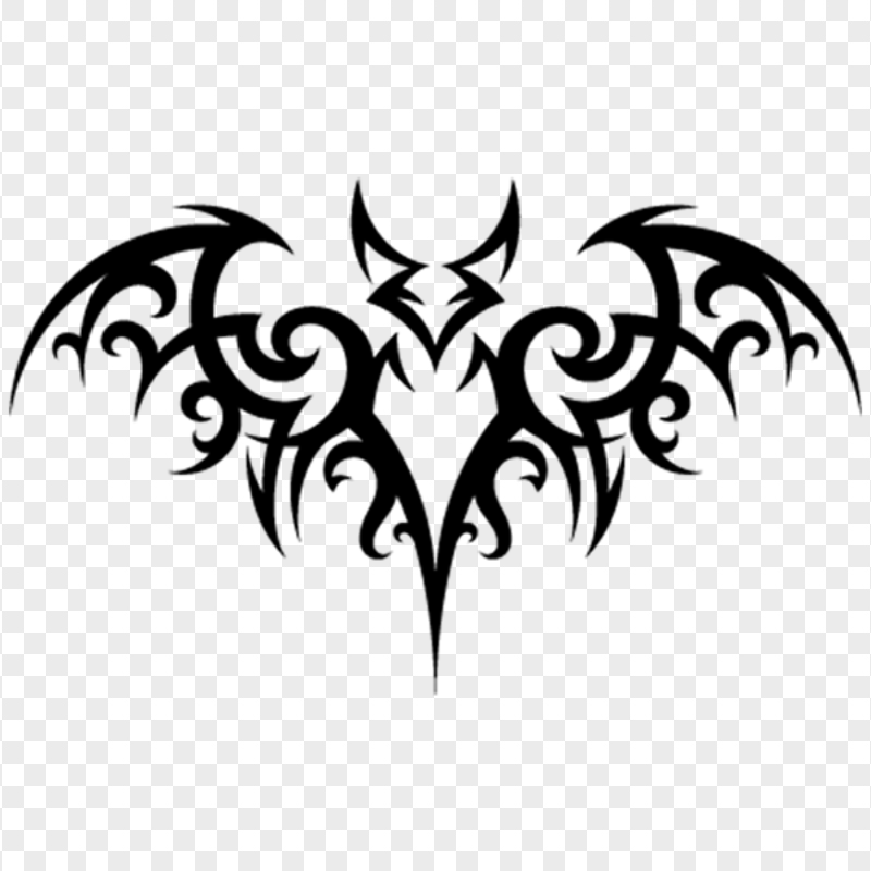Tribal Black Bat Tattoo Design