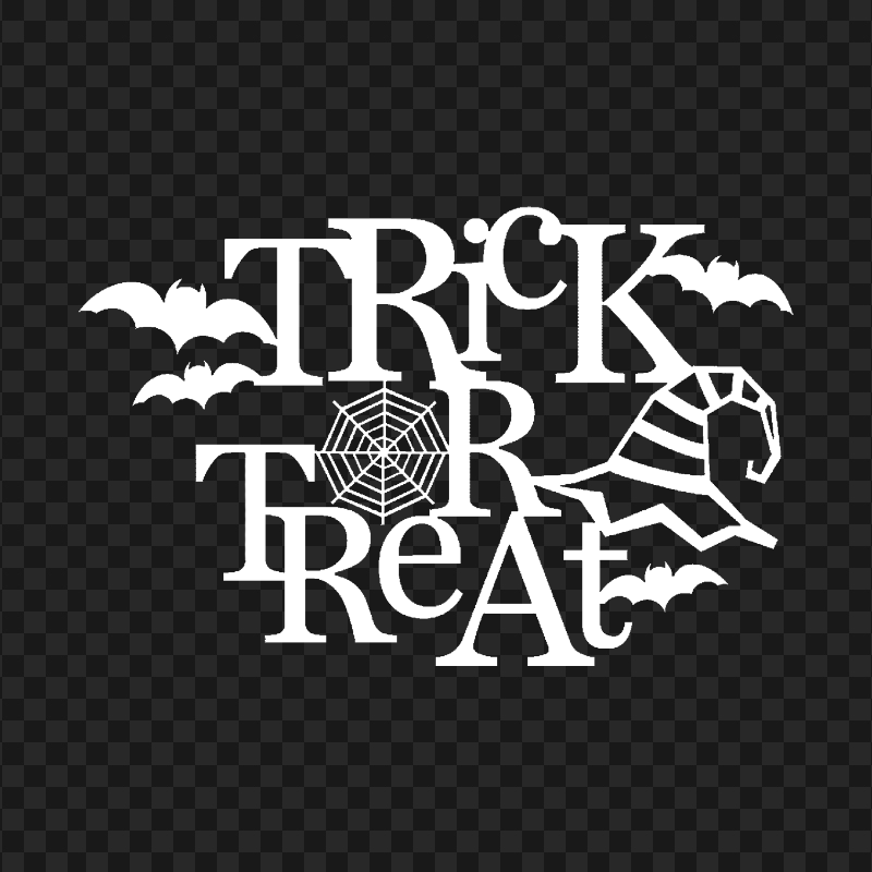 Trick Or Treat White Text Logo HD PNG