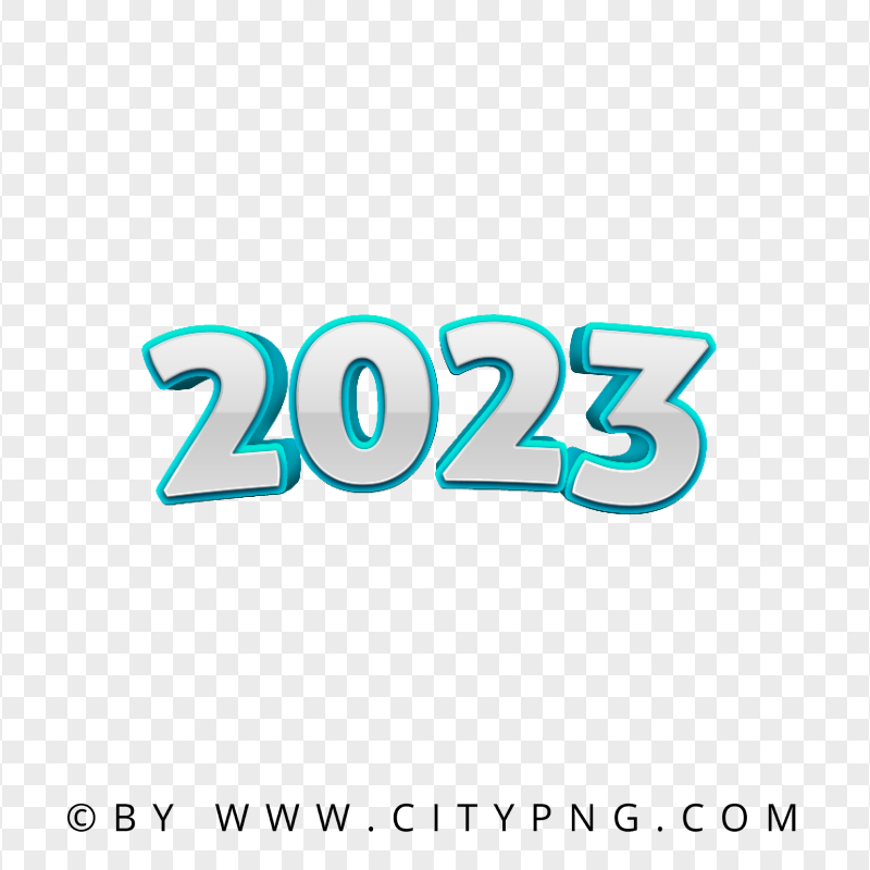 Turquoise 3D 2023 Text Numbers