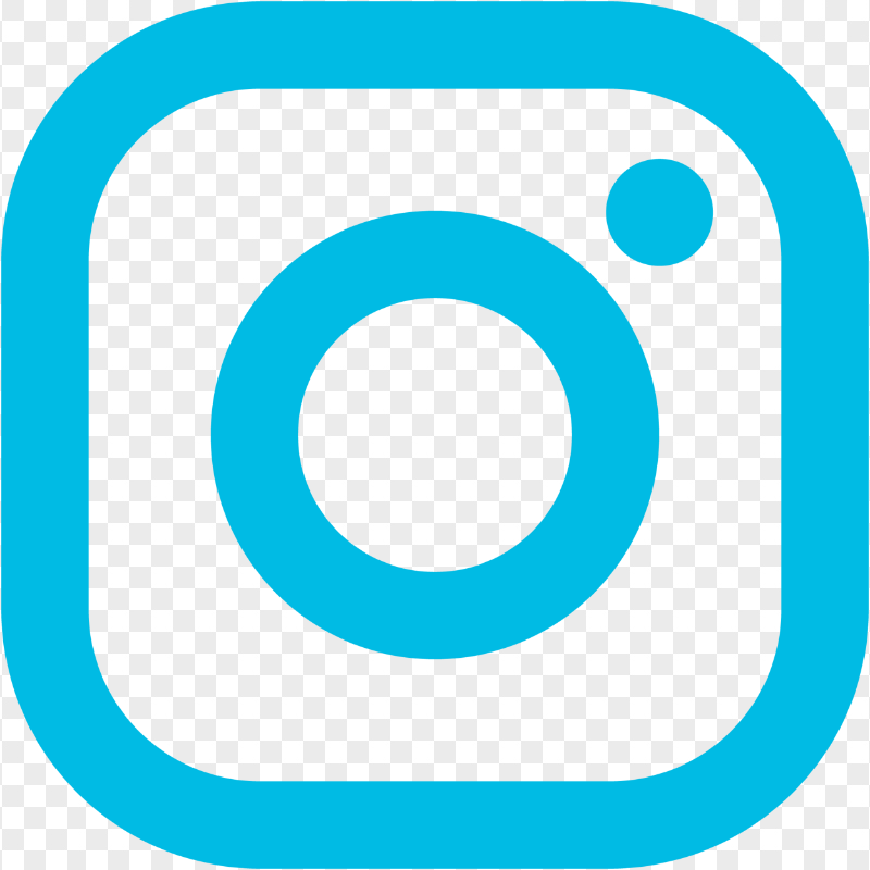 Turquoise Square Outline Instagram Logo Icon