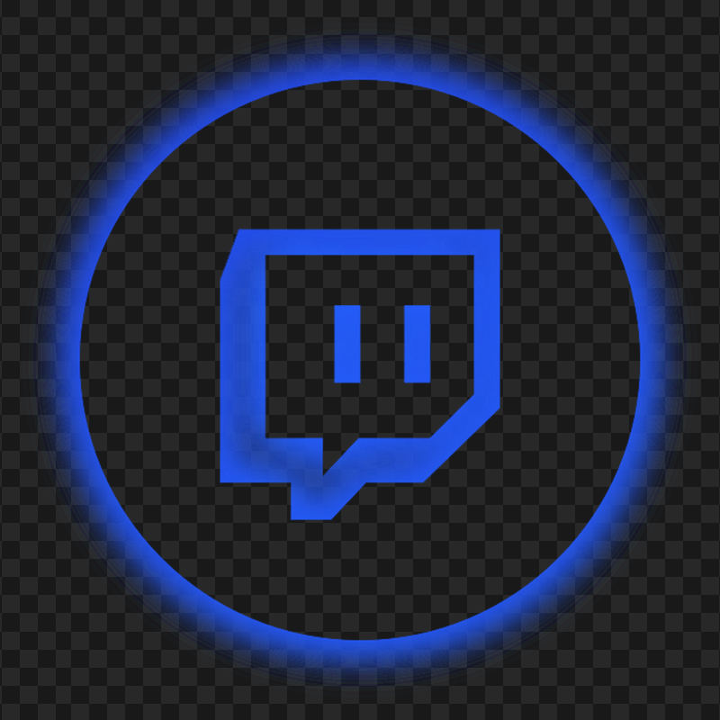 Twitch Dark Blue Neon App Icon PNG