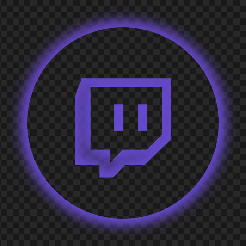 Twitch Purple Neon Round App Icon PNG