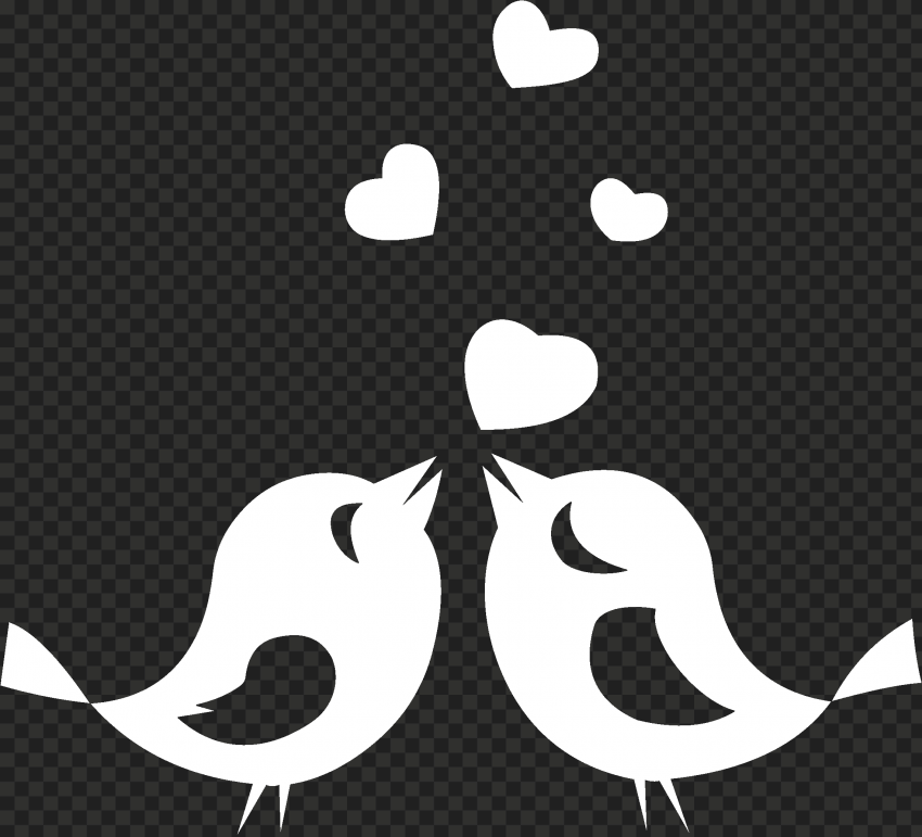 Two Love Birds Silhouette Clip Art