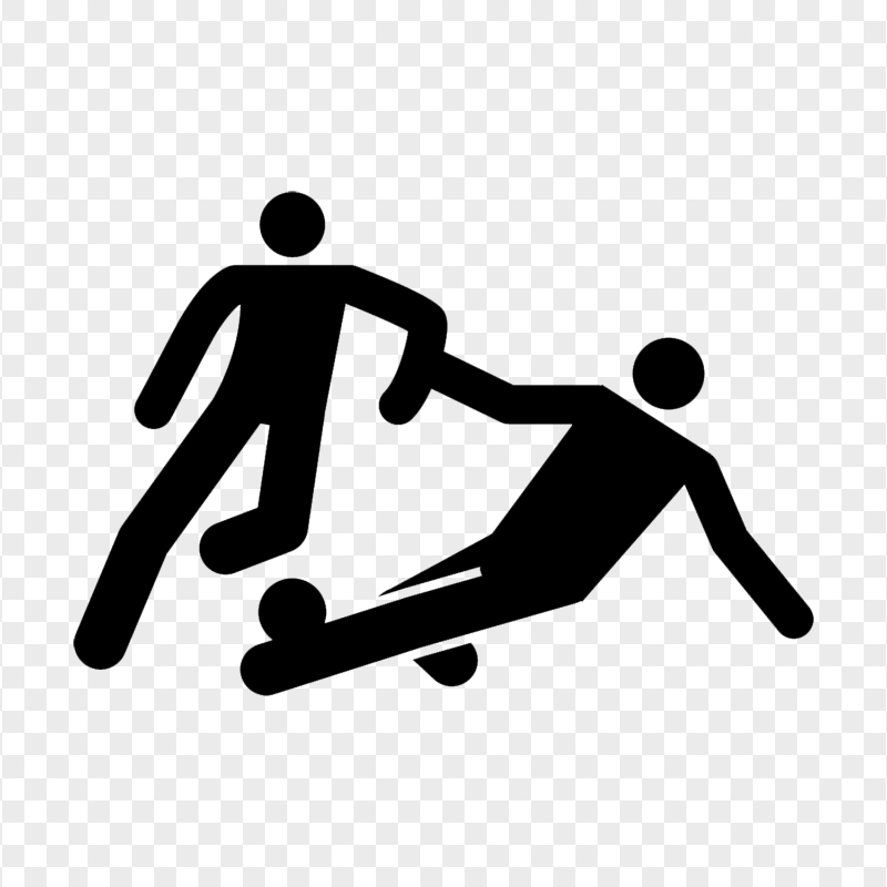 Two Football Players With Ball Black Icon