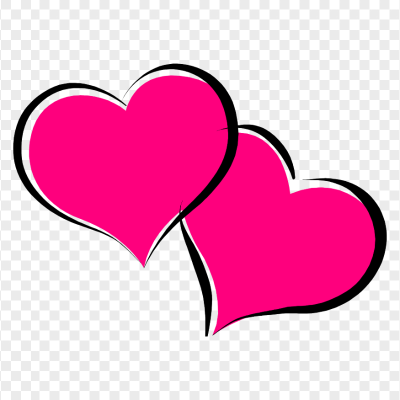 Two Pink Clipart Hearts Love Romance PNG