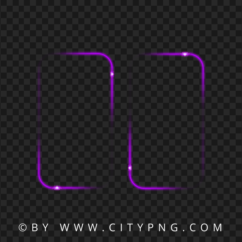 Two Purple Double Glowing Neon Frame PNG Image