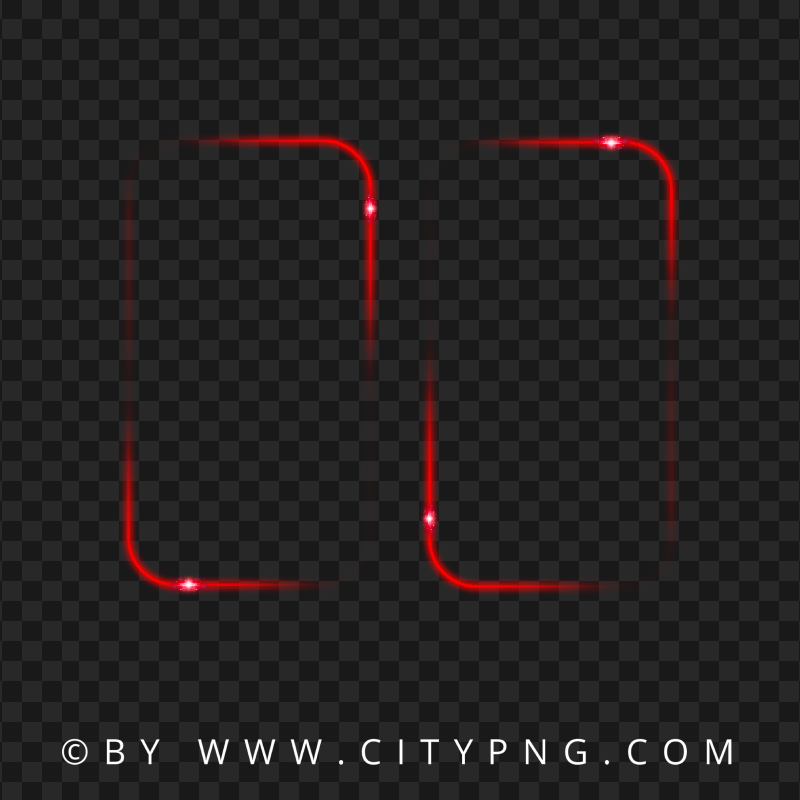 Two Red Double Glowing Neon Frame FREE PNG