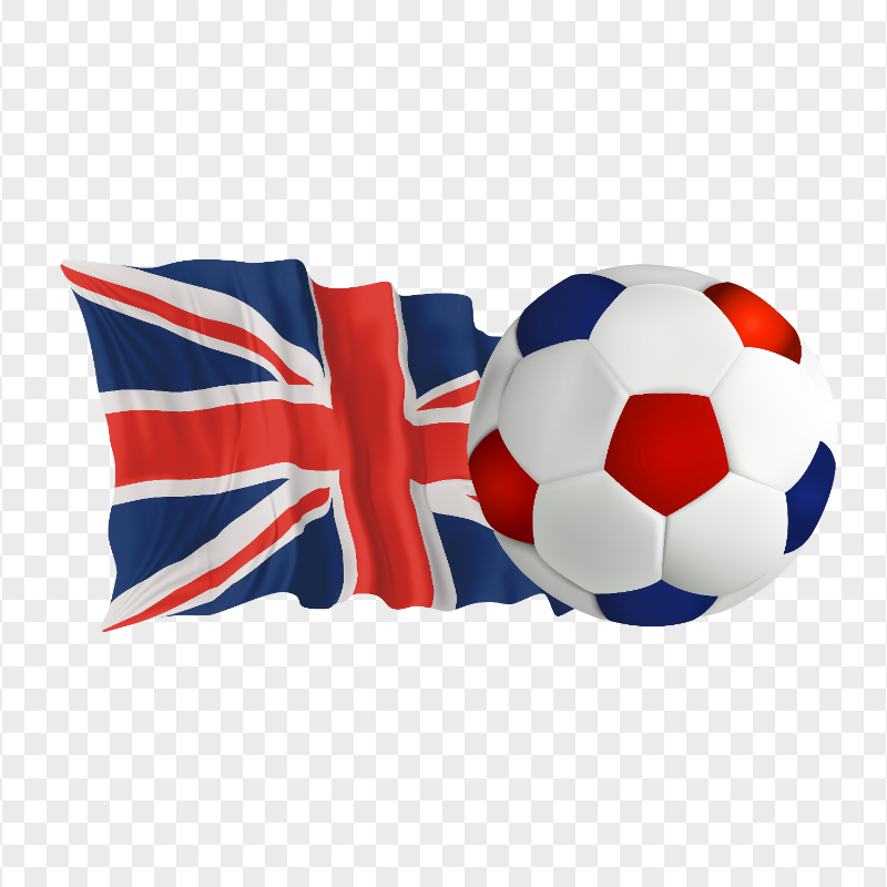 UK United Kingdom Flag With Soccer Football Ball