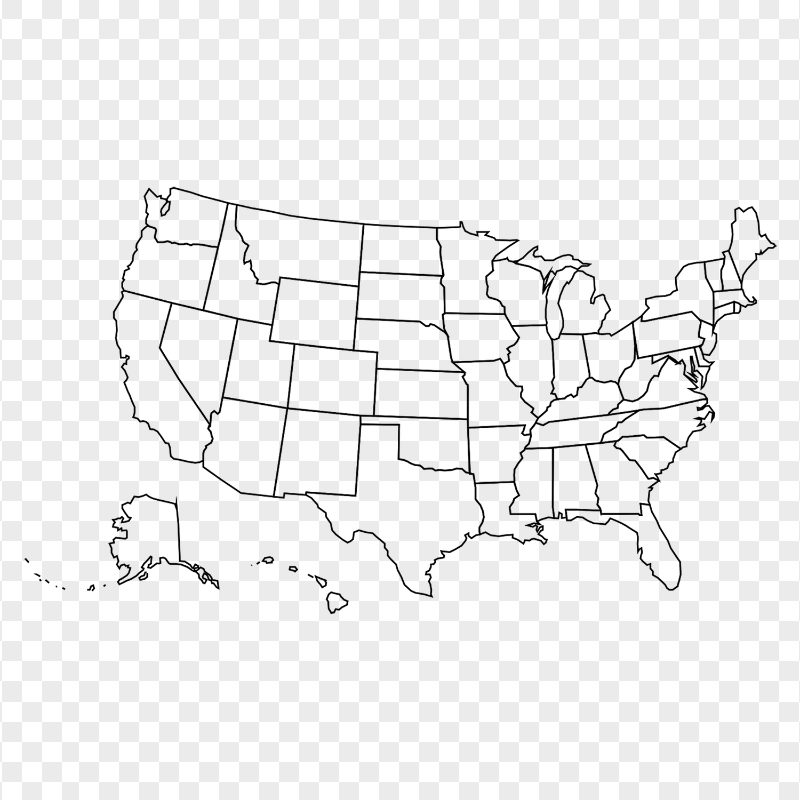 United States Blank Map Transparent Background