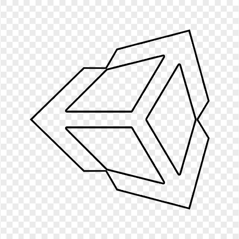 Unity Outline Logo Icon PNG