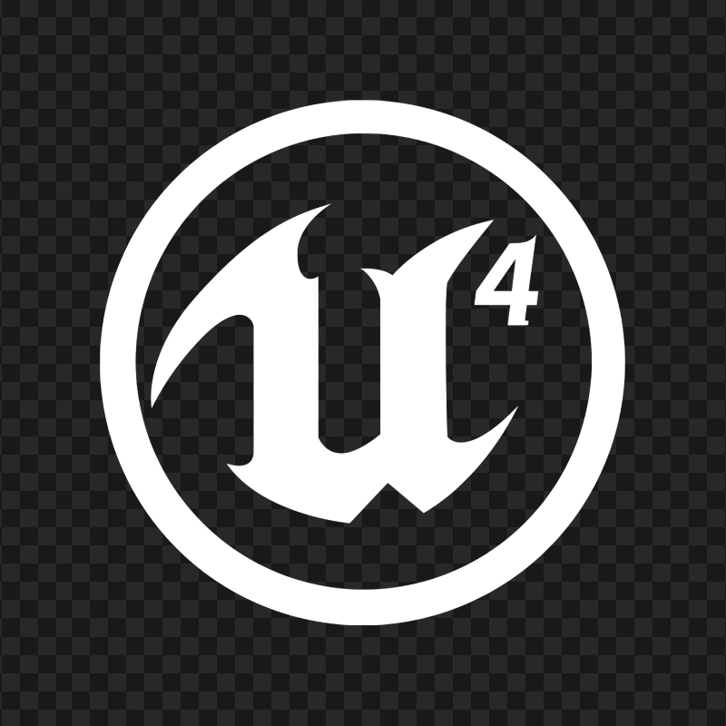 Unreal Engine 4 White Logo Icon PNG