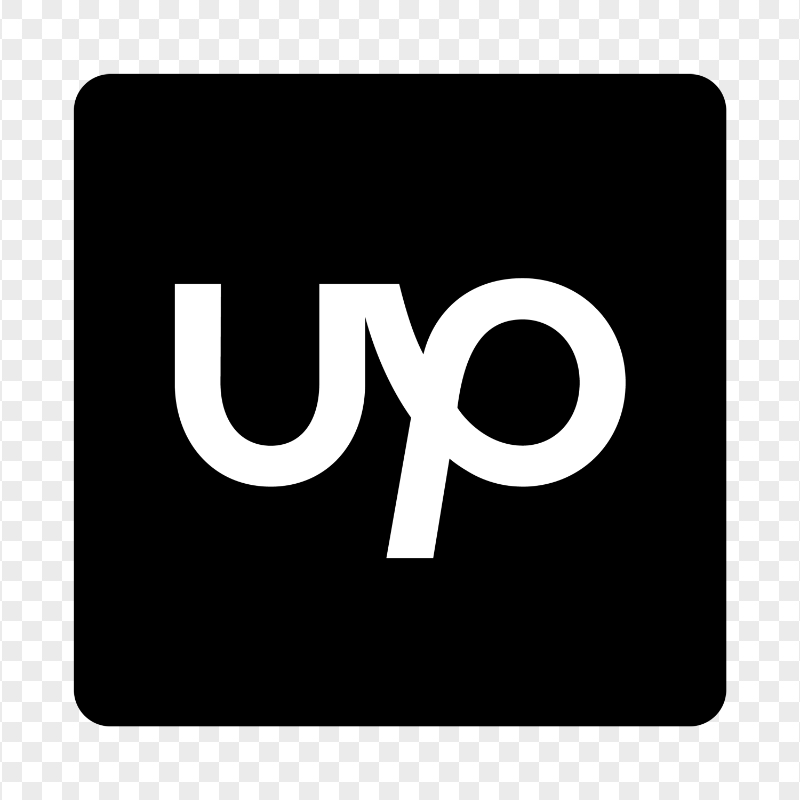 Upwork Square Black & White Logo Icon PNG