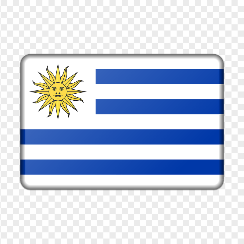 Uruguay URY Flag Glossy Banner icon HD PNG