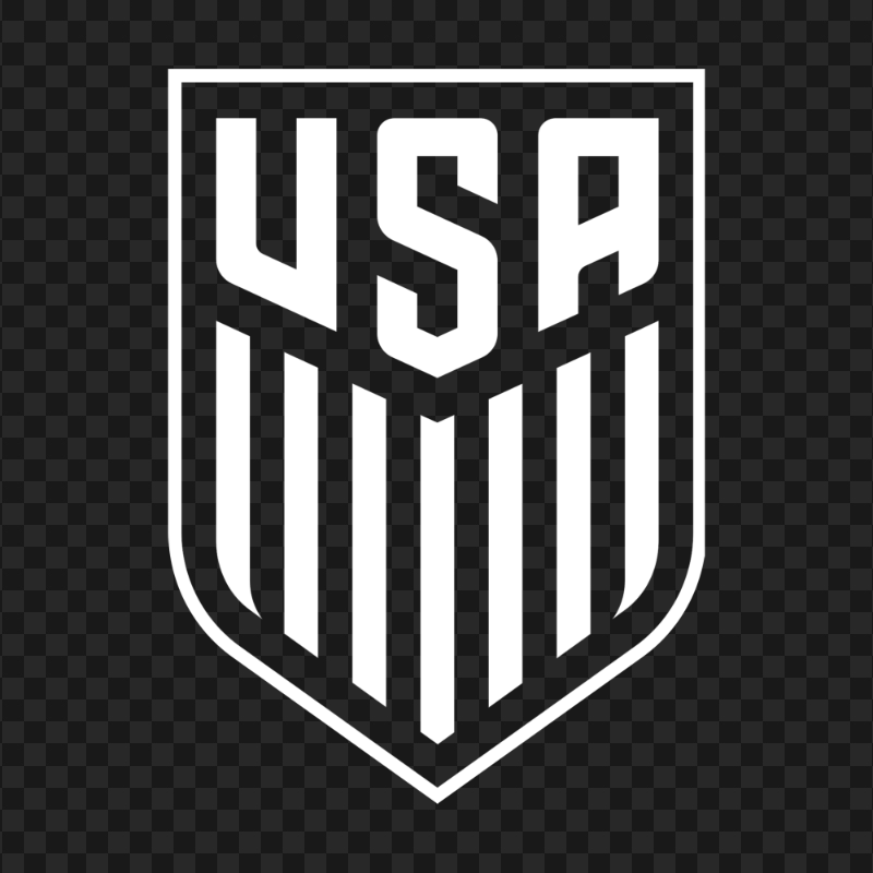 USA American Football Soccer Team White Logo PNG