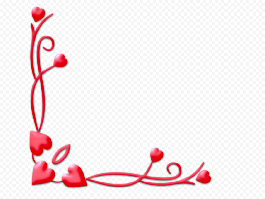 Valentine Love Corner Border PNG Citypng
