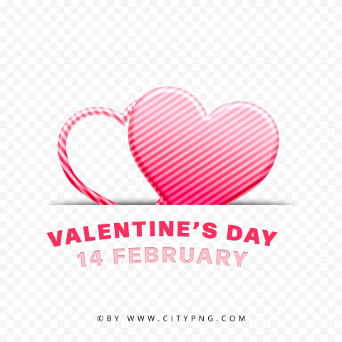14 Feb Valentine's Day Text With Red Hearts Balloons | Citypng