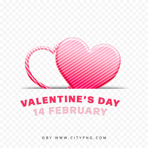 Valentine's Day Pink Hearts Design Logo HD PNG