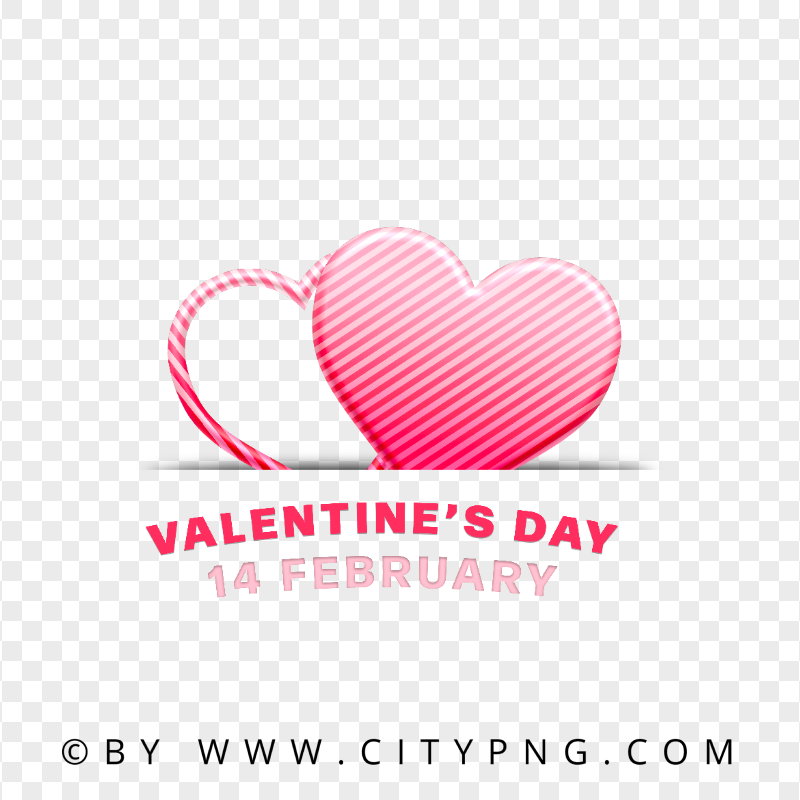 Valentine's Day Pink Hearts Design Logo HD PNG