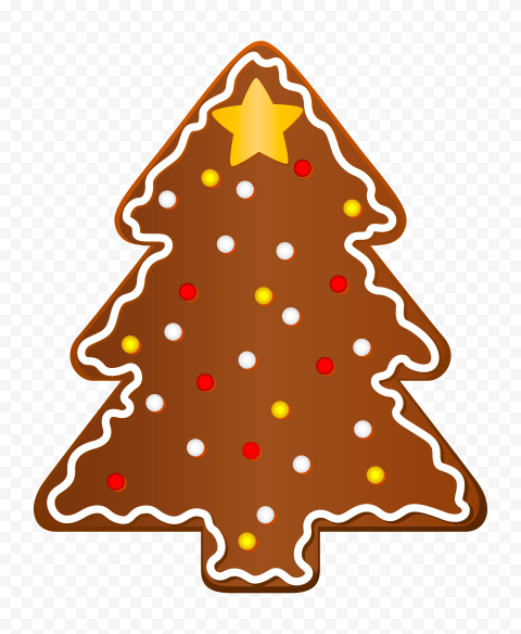 Vector Cartoon Brown Gingerbread Christmas Tree PNG