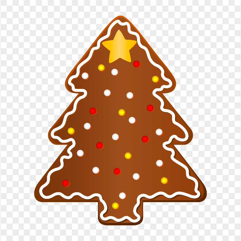 Vector Cartoon Brown Gingerbread Christmas Tree PNG