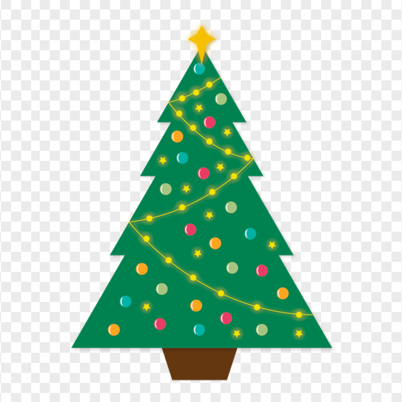 Vector Cartoon Christmas Tree Image PNG