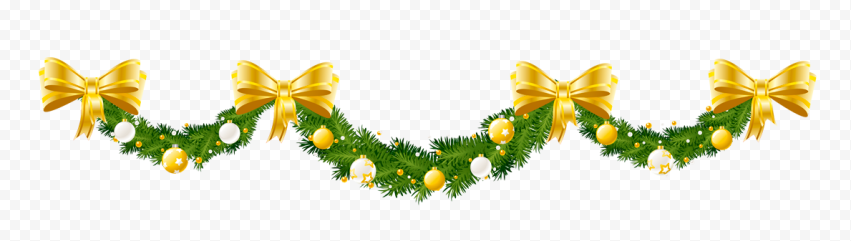 Vector Christmas Decoration Garland With Balls PNG