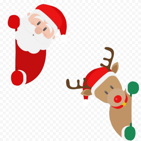 Vector Clipart Santa Claus With Deer Reindeer PNG | Citypng