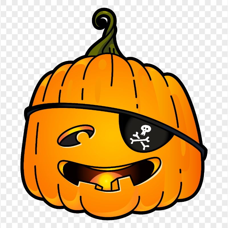 Vector Halloween Pumpkin Wear Pirate Eye Patch