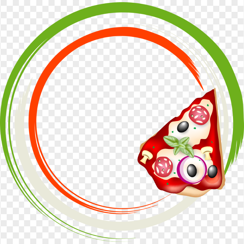 Vector Italian Pizza Frame HD Transparent Background