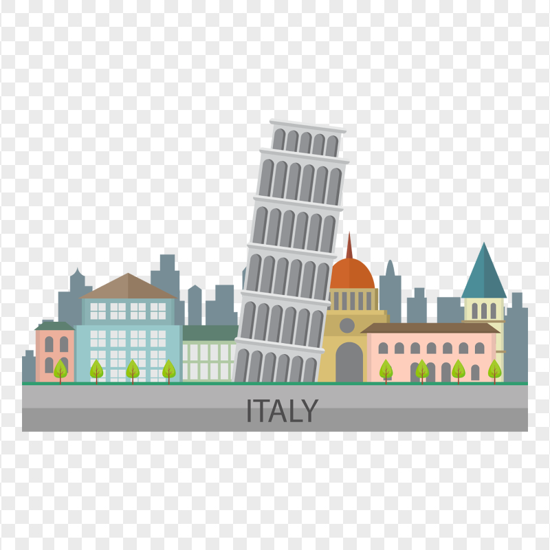 Vector Italy City Skyline PNG Image