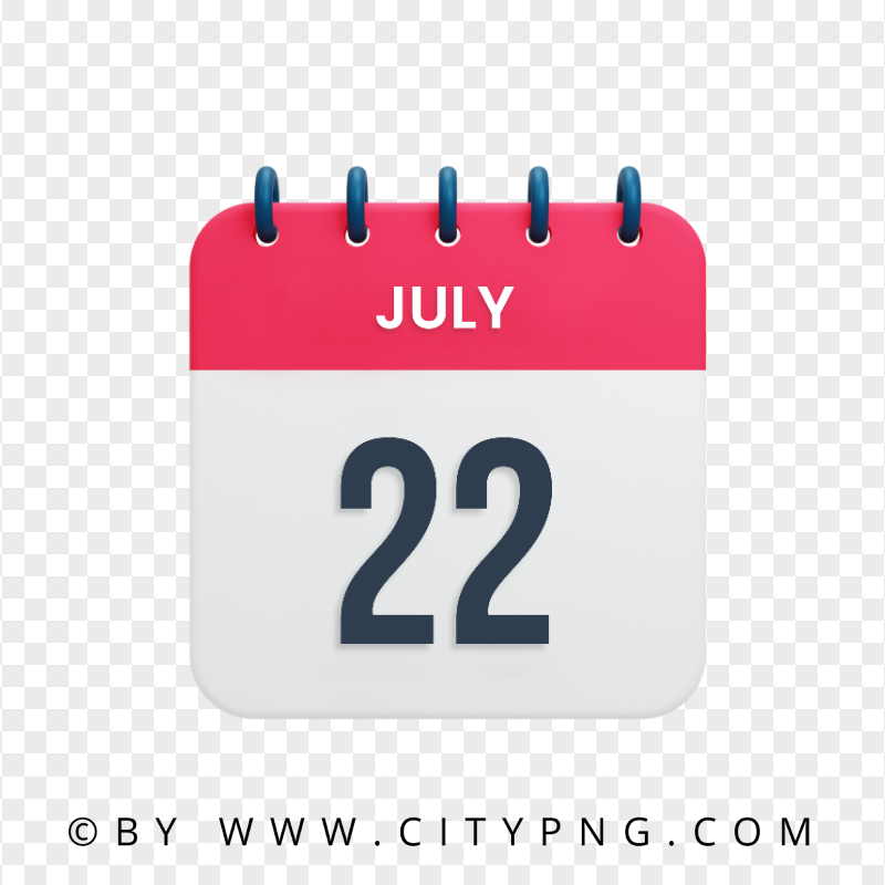 Vector July 22th Date Calendar Icon HD Transparent PNG