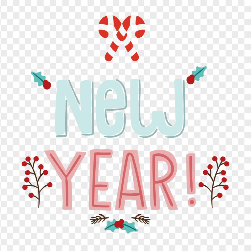 Vector New Year Logo Design Text Transparent PNG