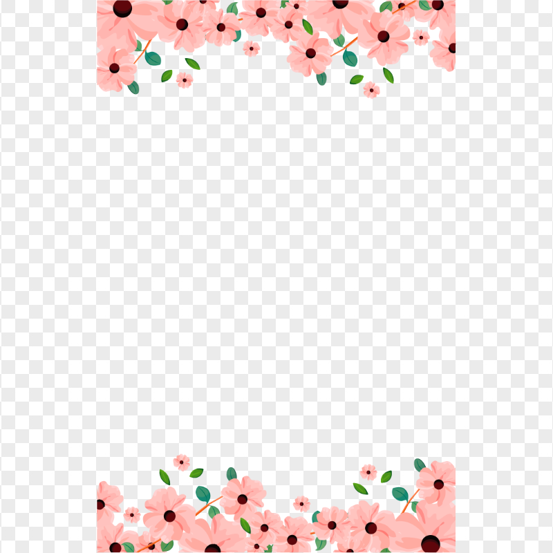 Vector Pink Arranging Flowers Frame Background PNG