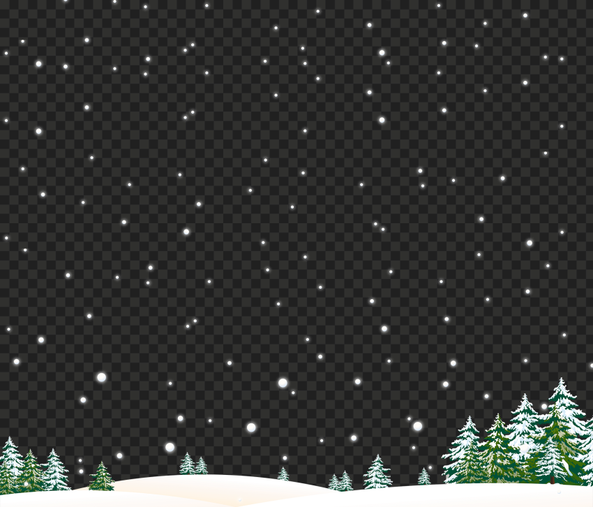 Vector Snowy Christmas Winter Scene PNG Image