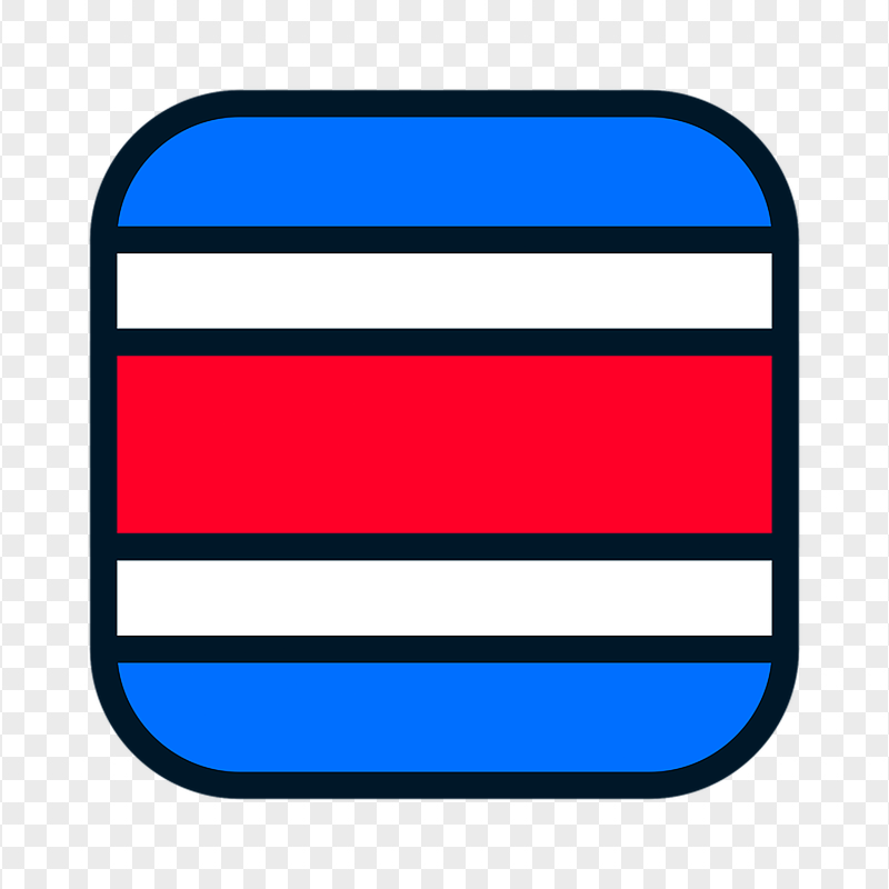 Vector Square Costa Rica Flag Icon PNG