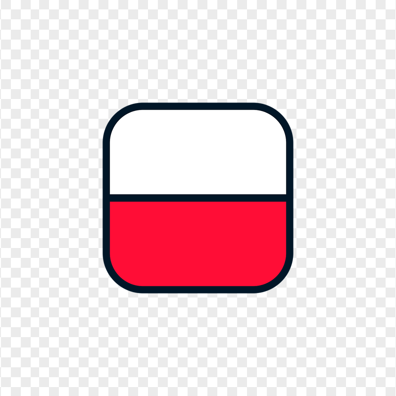 Vector Square Poland POL Flag Icon PNG