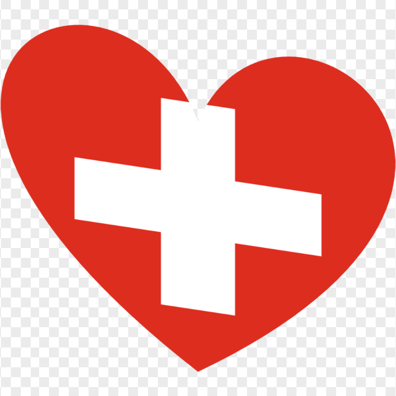 Vector Switzerland Swiss Flag Heart Shape