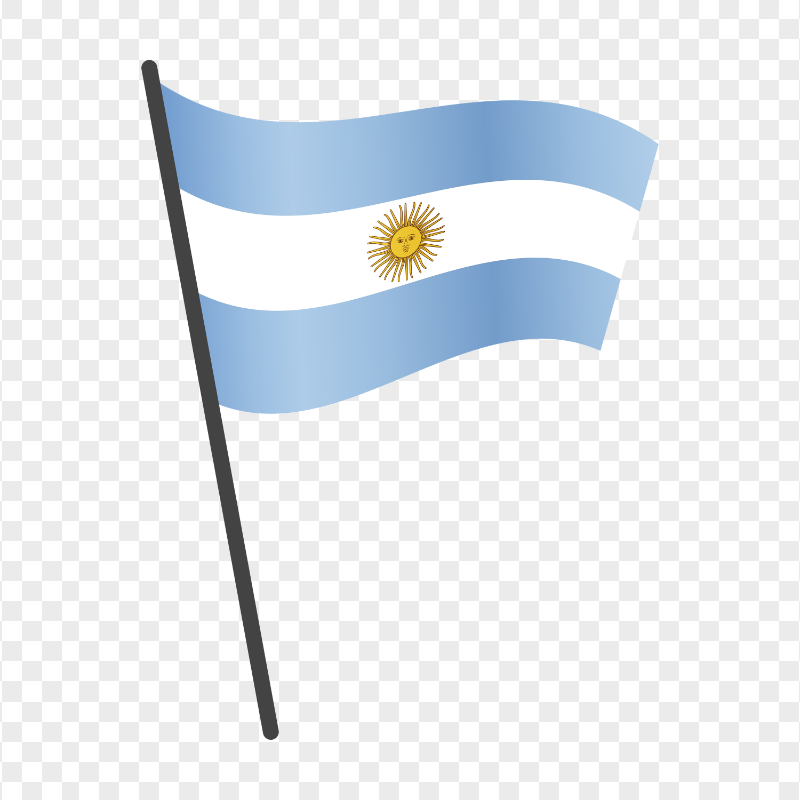 Vector Waving Argentina Flag Pole PNG