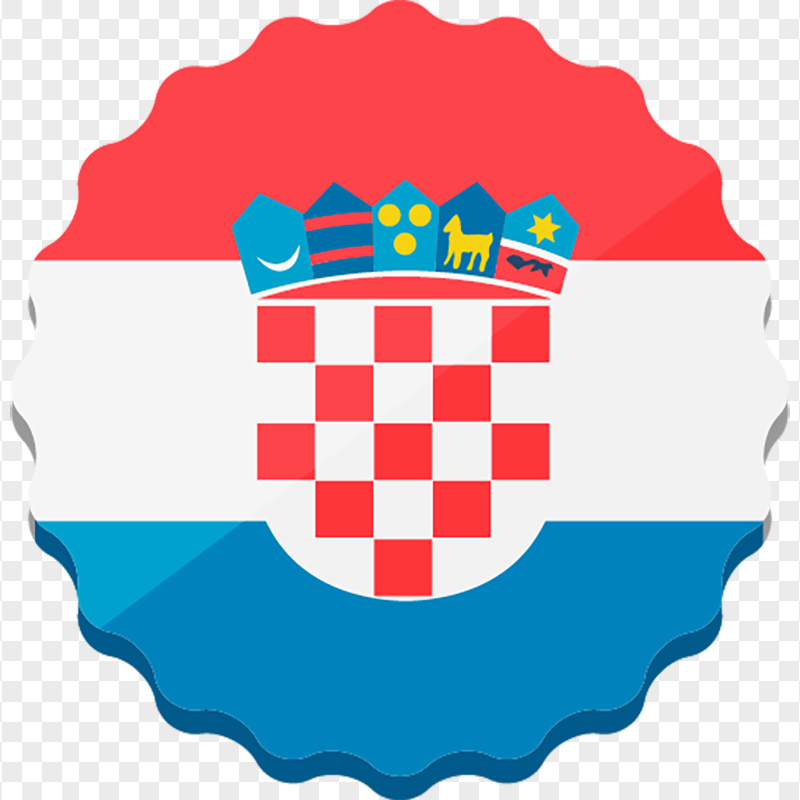 Vector Wavy Circle Croatia Flag Icon PNG