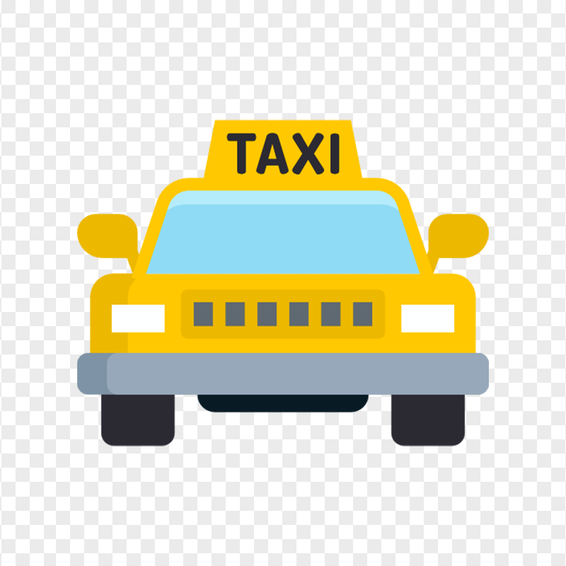 Vector Yellow Checker Taxi Cab Icon PNG