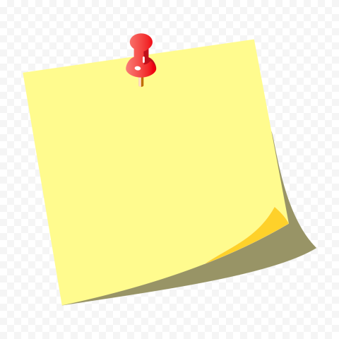 Vector Yellow Sticky Note Transparent Background
