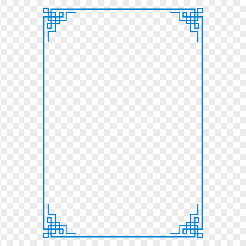 Vertical Chinese Blue Frame HD Transparent PNG