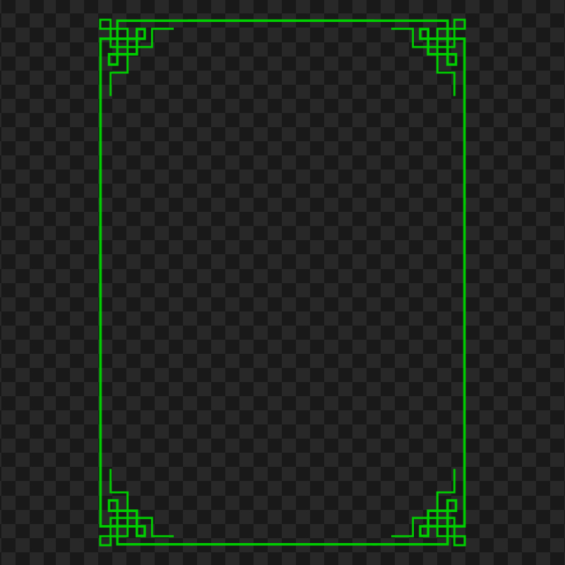 Vertical Green Chinese Frame Transparent PNG