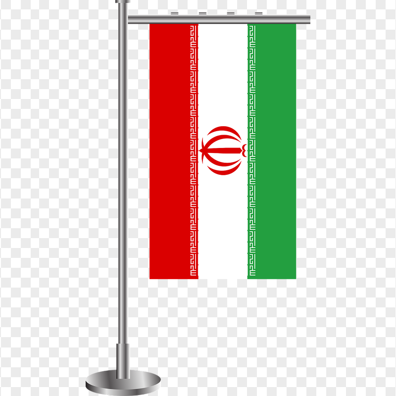 Vertical Hanging Iranian Flag PNG