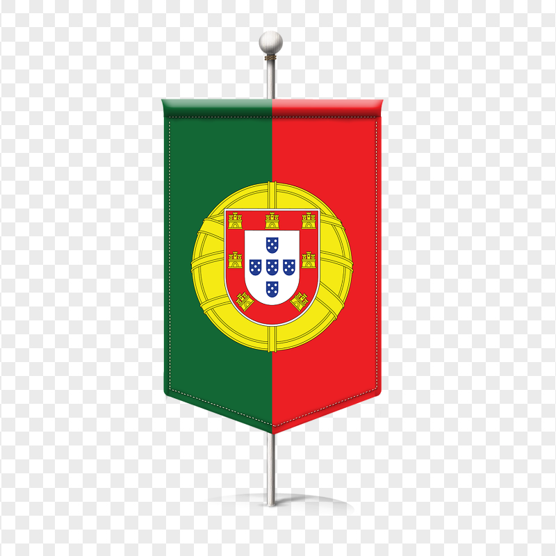Vertical Portugal Flag Pole Transparent PNG
