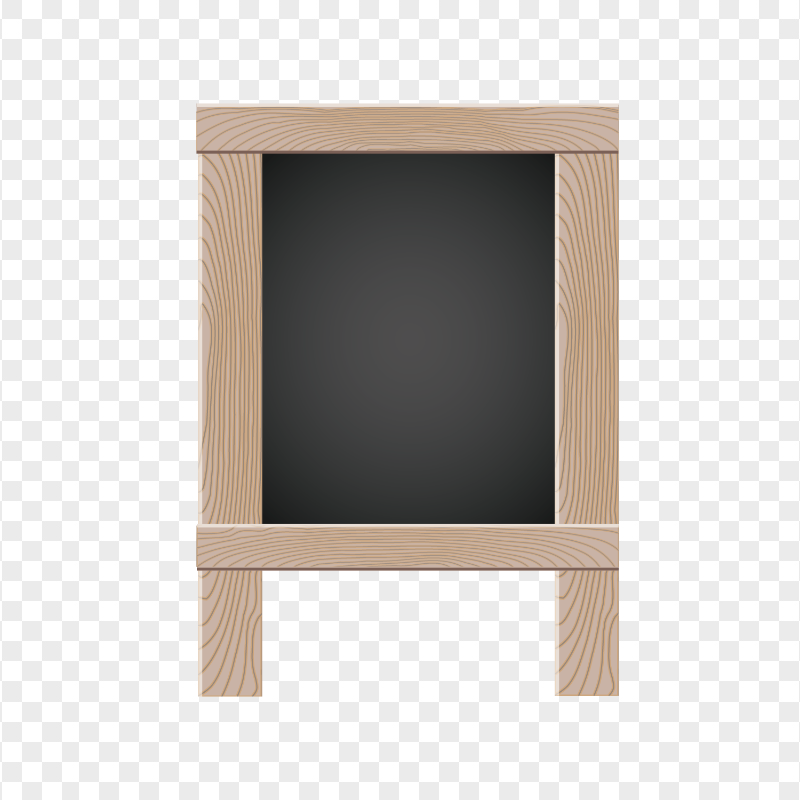 Vertical Wooden Blank Chalkboard Image PNG