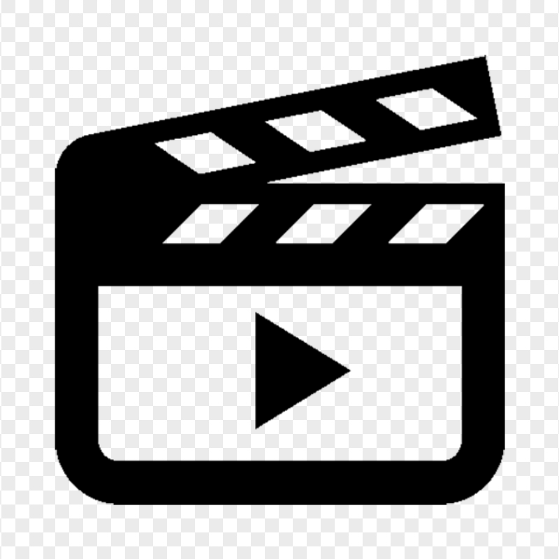 Video Cinema Clap Black Icon PNG Image